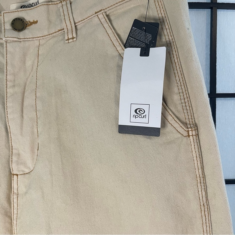 NWT Rip Curl Holiday Denim Pants in Khaki M - Picture 2 of 6
